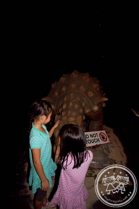 The National Science Centre - Patting dinosaur